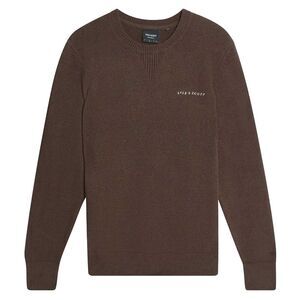 Lyle & Scott Mens Knitted Crew Neck Sweatshirt / Sepia